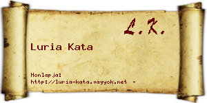 Luria Kata névjegykártya
